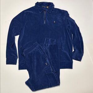 RALPH LAUREN POLO CORDUROY BLUE SHIRT AND CARGO PANTS XL